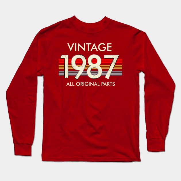 Vintage 1987 All Original Parts Long Sleeve T-Shirt by louismcfarland